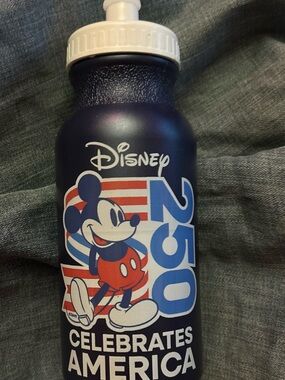 Disney Mickey 250 Celebrates America Navy Water Bottle